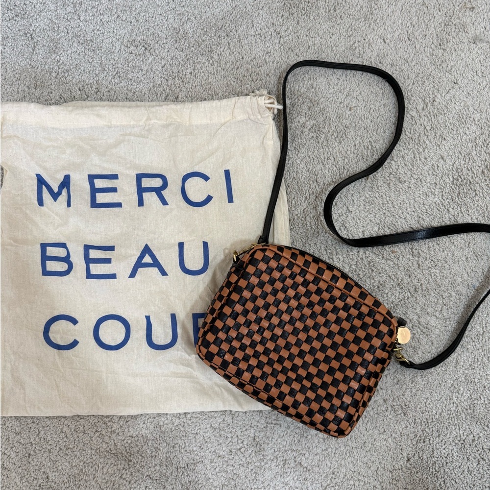 Clare V. Checkered Midi Sac Crossbody Bag